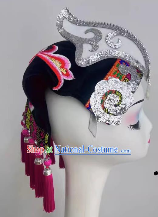 Ethnic Dance Bouyei Miao Tujia Big Flower Embroidery Headdress Headdress Performance Headdress For Art Examination