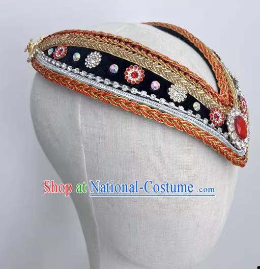 Mongolian Ethnic Dance Performance Headdress Pure Handmade Custom Art Test Performance Dance Supplies