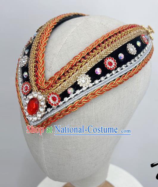 Mongolian Ethnic Dance Performance Headdress Pure Handmade Custom Art Test Performance Dance Supplies