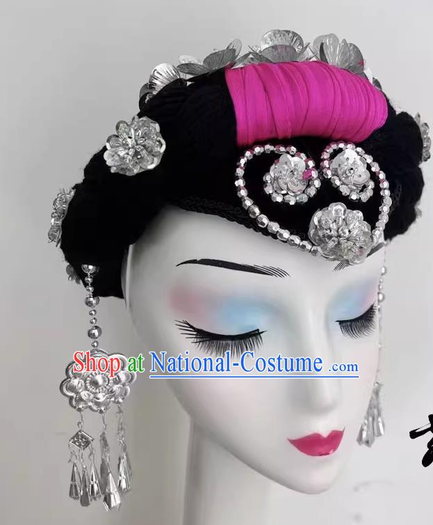 Performance Performance Headdress Yi Nationality Yao Nationality Yi Nationality Tujia Zhuang Nationality Yunshui Yiren Dance Headdress Silver Product Ethnic Style