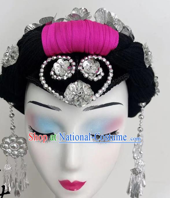 Performance Performance Headdress Yi Nationality Yao Nationality Yi Nationality Tujia Zhuang Nationality Yunshui Yiren Dance Headdress Silver Product Ethnic Style