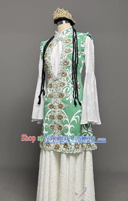 Hui Nationality Dance Costume Xinjiang Tianshan Girl Big Swing Skirt Female Minority Performance