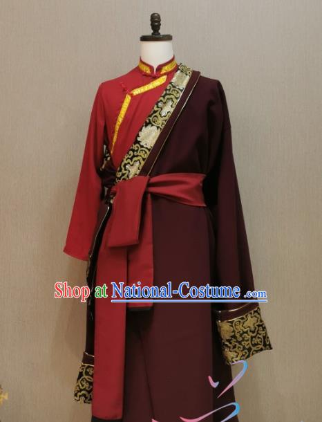 Tibetan Clothing Men Traditional Tibetan Robe Clothing Spring and Autumn National Clothing