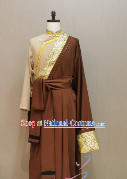 Tibetan Clothing Men Traditional Tibetan Robe Clothing Spring and Autumn National Clothing