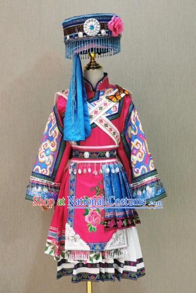 Children Naxi Yi Yao Minority Solo Performance Costumes