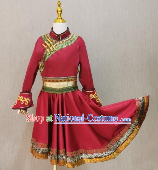 Mongolian Dance Costumes For Children Boys and Girls Mongolian Ethnic Minorities Grading Practice Skirts