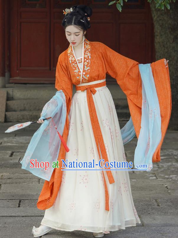 Song Dynasty Young Lady Costumes Traditional Woman Hanfu Set China TV Series Meng Hua Lu Ancient Princess Dresses