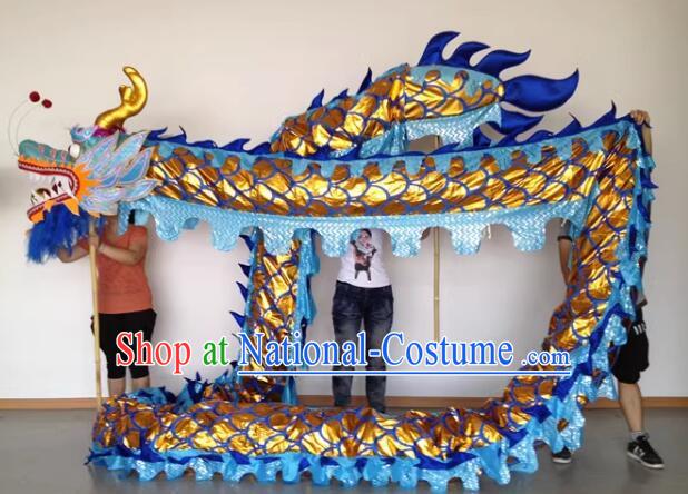 Professional Blue Dancing Dragon Lantern Festival Celebration Dragon Parade Costumes Complete Set