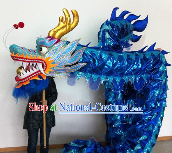 World Blue Dancing Dragon Professional Dragon Dance Props China Lantern Festival Celebration Dragon Parade Costumes