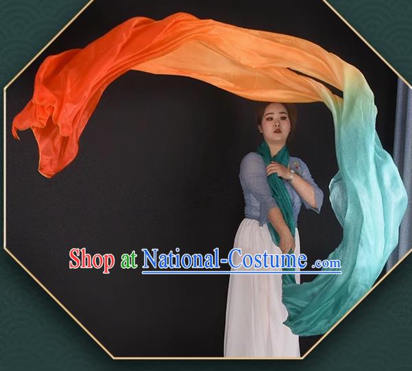 China Women Solo Dance Fan Handmade Long Ribbon Classical Dance Silk Water Sleeve