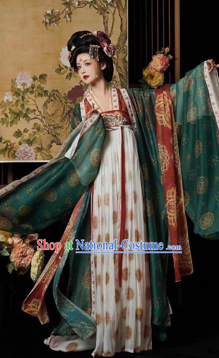 China Woman Red Hanfu Dress Tang Dynasty Imperial Consort Clothing Ancient Royal Empress Costumes