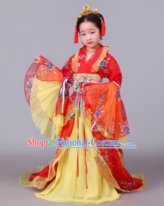 Chinese Tang Dynasty Princess Clothing Children Hanfu Dress Ancient Fairy Costumes