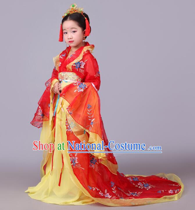 Chinese Tang Dynasty Princess Clothing Children Hanfu Dress Ancient Fairy Costumes