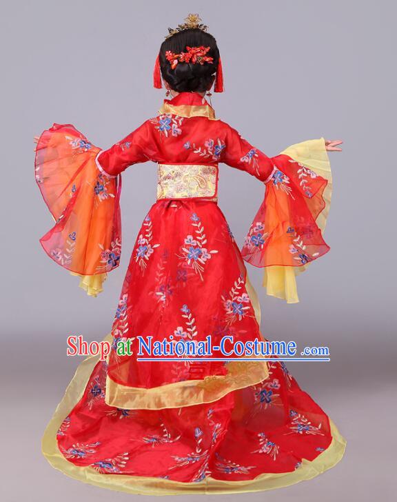 Chinese Tang Dynasty Princess Clothing Children Hanfu Dress Ancient Fairy Costumes