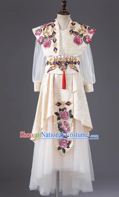 Top China Show Embroidered Costume Children Catwalks Clothing Model Contest Dress