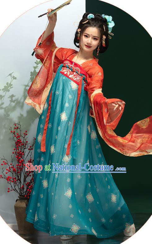 China Ancient Palace Lady Costumes Traditional Woman Hanfu Ruqun Dress Tang Dynasty Clothing