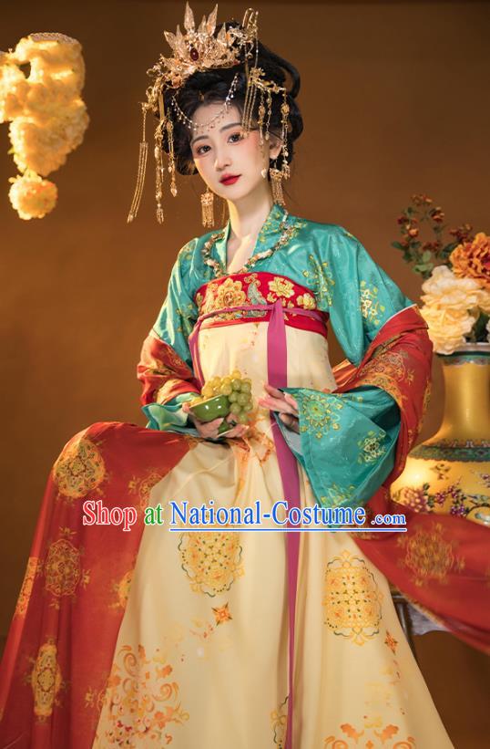 China Ancient Palace Woman Costumes Traditional Ruqun Hanfu Dress Tang Dynasty Empress Clothing