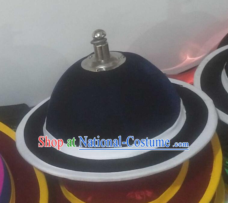 Korea Traditional Dance Sangmo Dark Blue Hat Korean Folk Dance Headwear Stage Performance Headdress