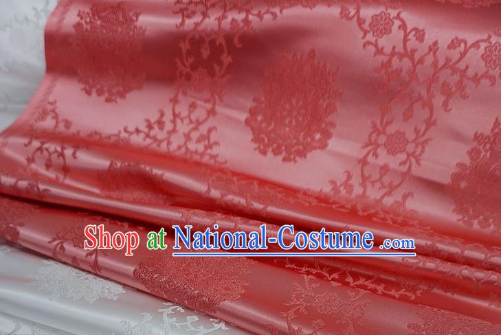 China Traditional Brocade Fabric Hanfu Ancient Costume Cloth Watermelon Red Drapery