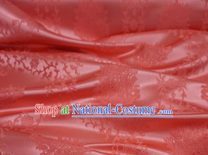 China Traditional Brocade Fabric Hanfu Ancient Costume Cloth Watermelon Red Drapery