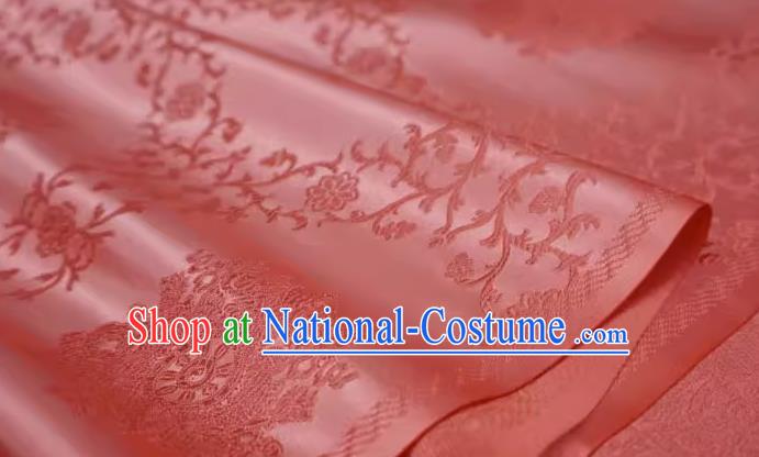 China Traditional Brocade Fabric Hanfu Ancient Costume Cloth Watermelon Red Drapery