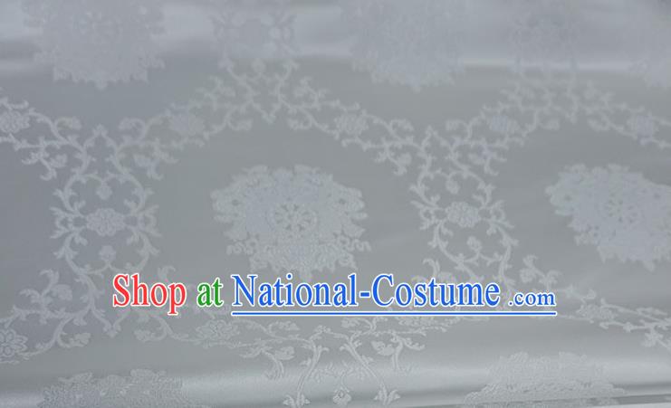 China White Drapery Traditional Brocade Fabric Hanfu Ancient Costume Cloth