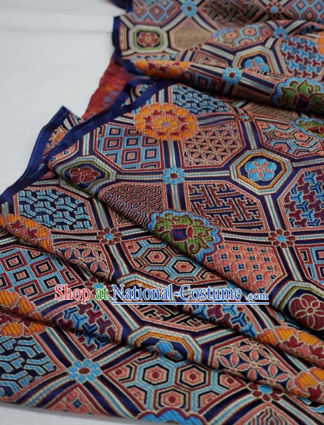 Dark Blue China Classical Lucky Pattern Design Cloth Tang Suit Drapery Traditional Brocade Fabric