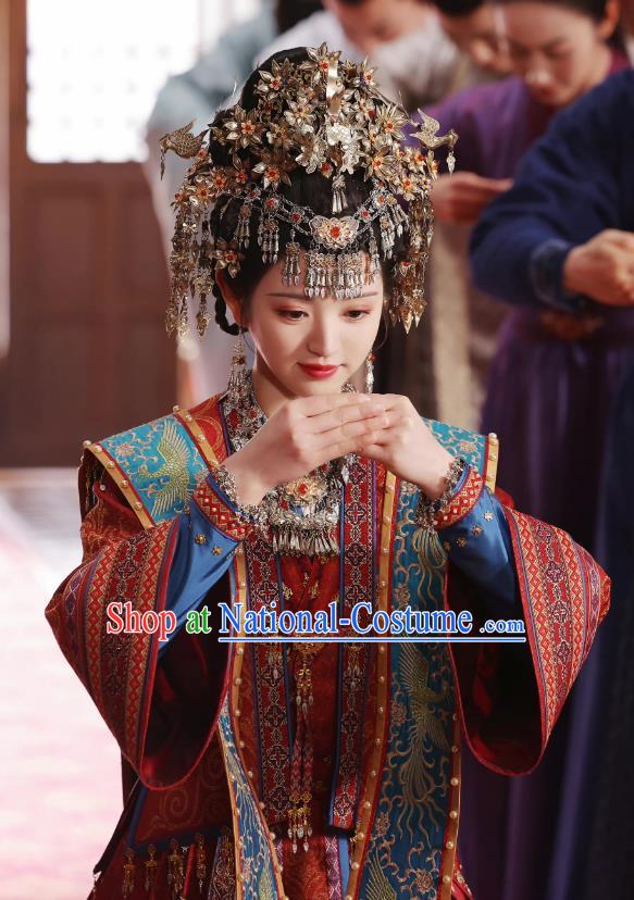 China Traditional Wedding Costumes Ancient Princess Dresses Romantic TV Series New Life Begins Bride Li Wei Clothing