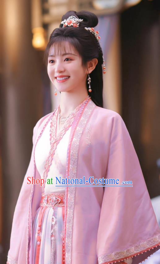 China TV Series New Life Begins Li Wei Clothing Ancient Princess Pink Dress Court Woman Hanfu Costume