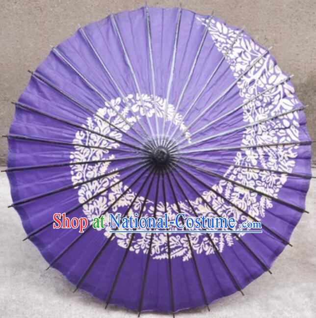 Handmade Cotton Paper Umbrella Japanese Dance Umbrella Cartoon Cosplay Purple Umbrella