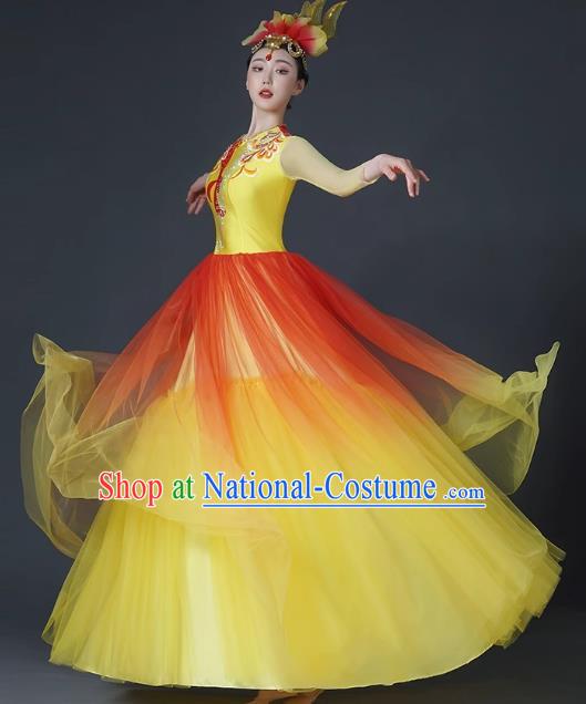 Opening Dance Large Swing Skirt Dance Costume Female Classical Stage Brilliant Chinese Modern Dance Performance Costume Song Accompaniment Dance