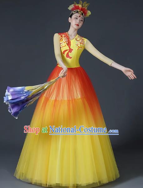 Opening Dance Large Swing Skirt Dance Costume Female Classical Stage Brilliant Chinese Modern Dance Performance Costume Song Accompaniment Dance