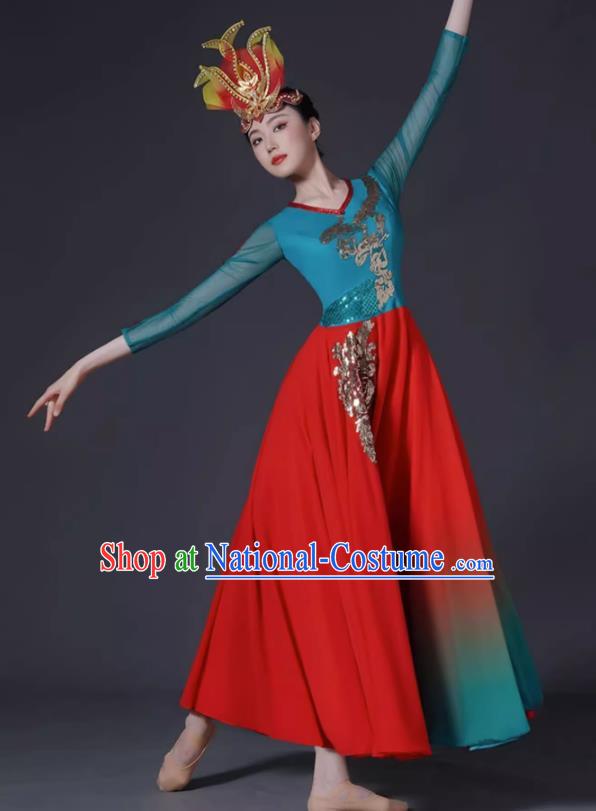 Classical Dance Costume Female Chinese Style Opening Dance Big Swing Skirt Singing and Dancing Performance Costume Modern Chorus Long Skirt