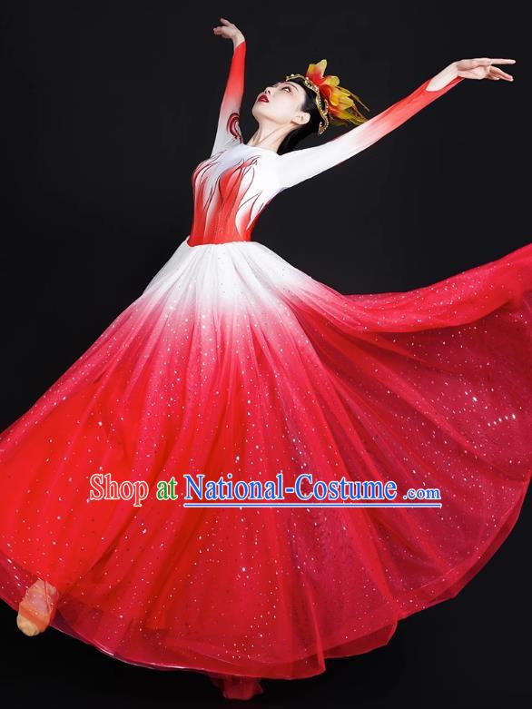 Spring Festival Gala Opening Dance Big Swing Skirt Women Chinese Style Costumes Modern Dance Costumes Song Dancer In The Lights