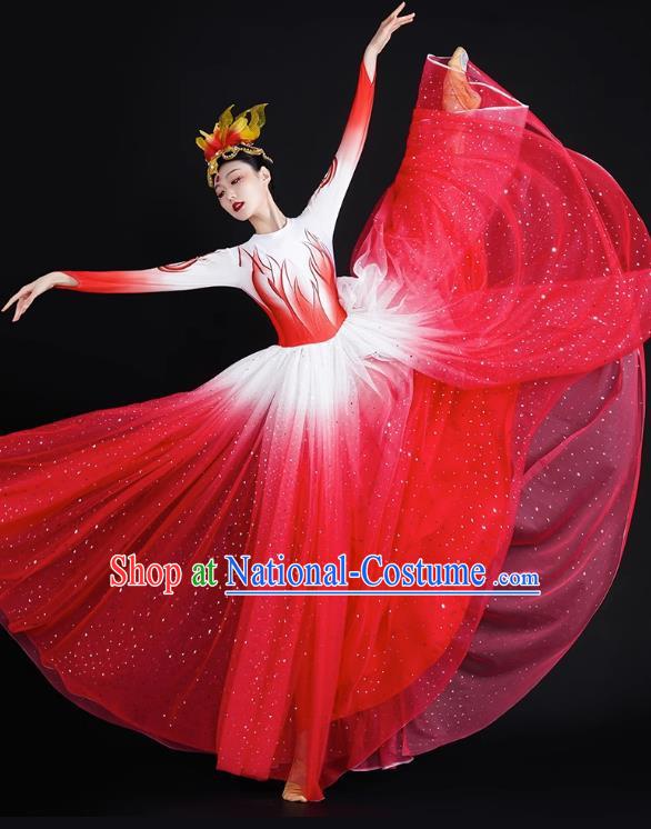 Spring Festival Gala Opening Dance Big Swing Skirt Women Chinese Style Costumes Modern Dance Costumes Song Dancer In The Lights