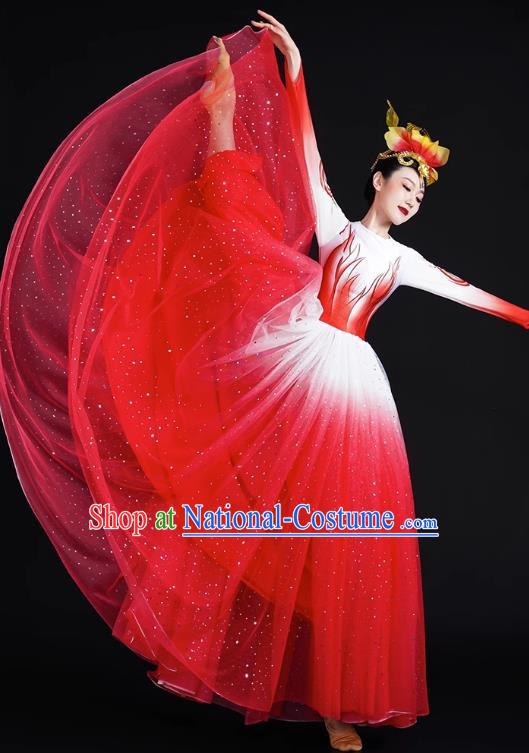 Spring Festival Gala Opening Dance Big Swing Skirt Women Chinese Style Costumes Modern Dance Costumes Song Dancer In The Lights