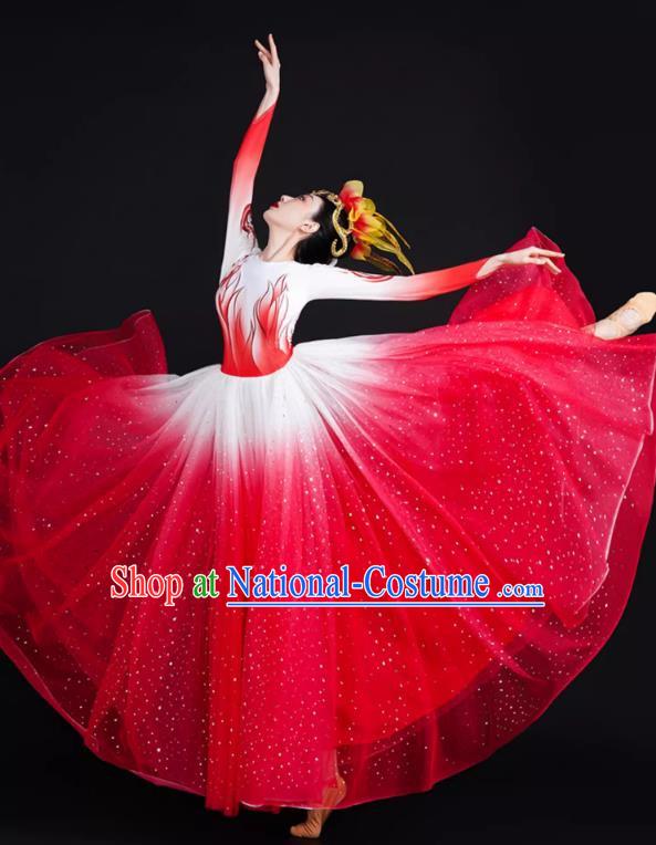 Spring Festival Gala Opening Dance Big Swing Skirt Women Chinese Style Costumes Modern Dance Costumes Song Dancer In The Lights