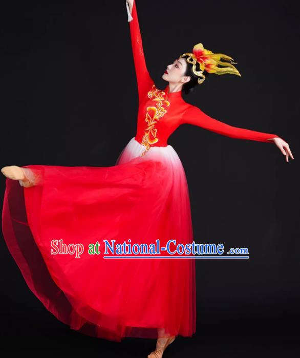 Opening Dance Big Swing Skirt Performance Costume Female Modern Stage Dance Costume Chinese Style Long Skirt In The Lights