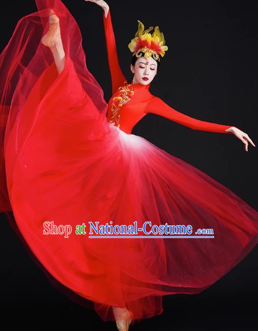 Opening Dance Big Swing Skirt Performance Costume Female Modern Stage Dance Costume Chinese Style Long Skirt In The Lights