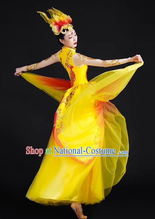 Spring Festival Gala Opening Dance Large Swing Skirt Performance Costumes Modern Dance Costumes Brilliant Chinese Dream Song Accompanying Dance Long Skirt Female