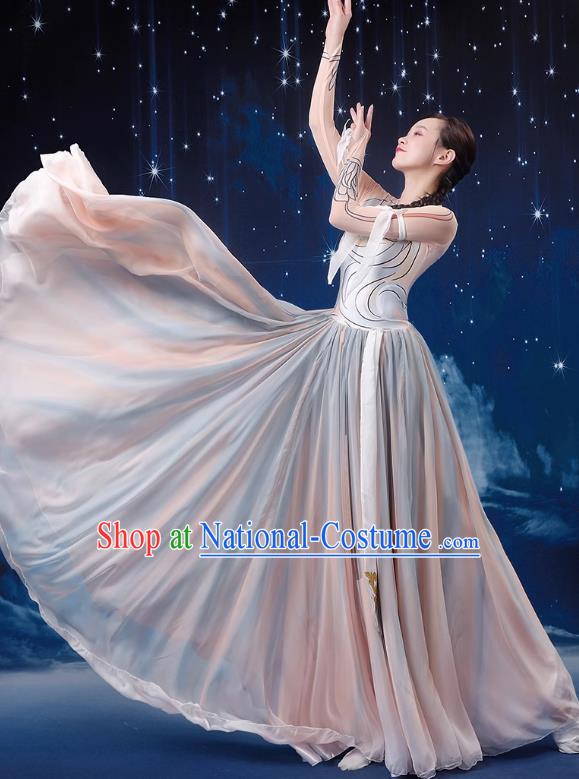 Classical Dance Performance Costume Female Chinese Style Art Examination Chorus Dance Costume Modern Opening Dance Big Swing Skirt