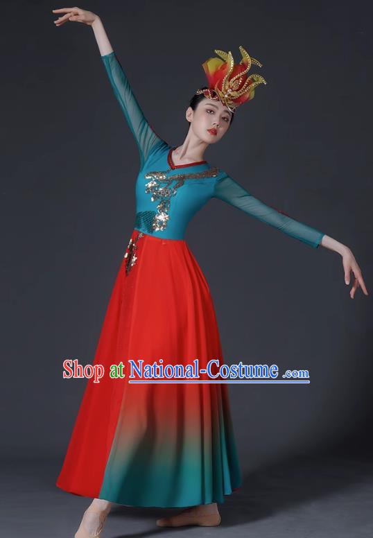 Classical Dance Costume Female Chinese Style Opening Dance Big Swing Skirt Singing and Dancing Performance Costume Modern Chorus Long Skirt