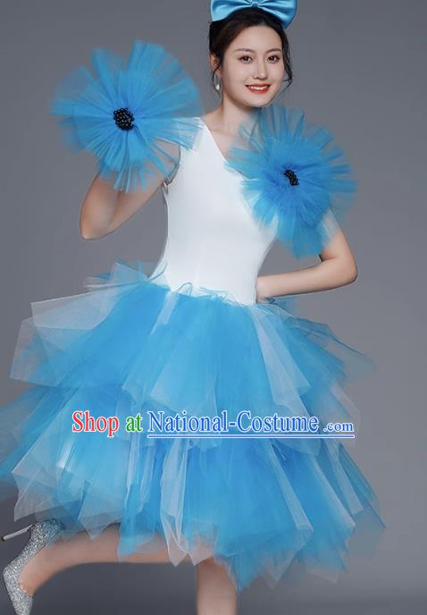 Modern Dance Costumes Fashion Dancer Costumes Opening Dance Costumes Fluffy Chorus Square Dance Dresses