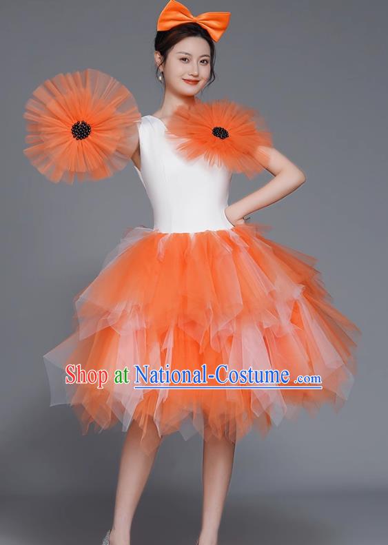 Modern Dance Costumes Fashion Dancer Costumes Opening Dance Costumes Fluffy Chorus Square Dance Dresses