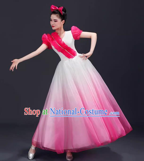 Opening Dance Big Swing Skirt Performance Costume Female Dance Costume Song and Dance Dress Modern Stage Long Skirt