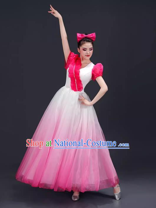 Opening Dance Big Swing Skirt Performance Costume Female Dance Costume Song and Dance Dress Modern Stage Long Skirt