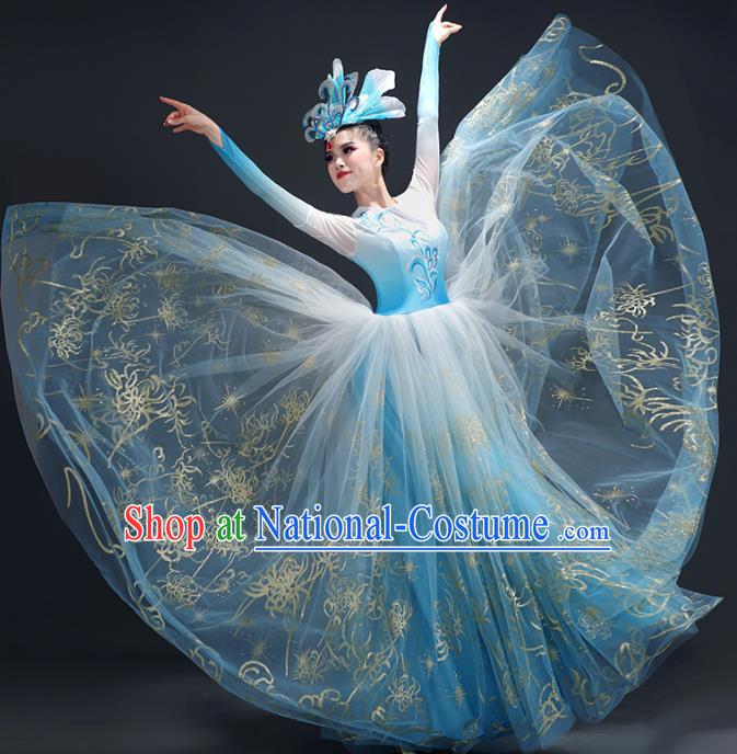 Opening Dance Big Swing Skirt Performance Costume Female Large Stage Chorus Modern Dance Costume Song Dance Dress