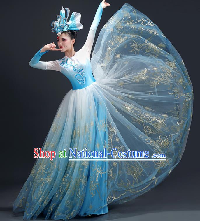 Opening Dance Big Swing Skirt Performance Costume Female Large Stage Chorus Modern Dance Costume Song Dance Dress