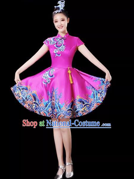 Rose Red Modern Dance Costume Skirt New Youth Chorus Performance Costume Adult Tutu Skirt