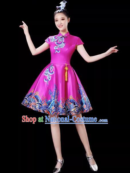 Rose Red Modern Dance Costume Skirt New Youth Chorus Performance Costume Adult Tutu Skirt